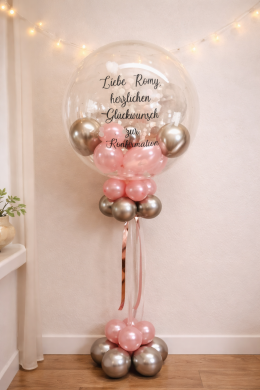 Ballon zur Konfirmation in Rosa und Champagner